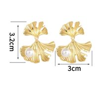 1 Pair Elegant Modern Style Ginkgo Leaf Plating Inlay 304 Stainless Steel Acrylic Imitation Pearl 18K Gold Plated Drop Earrings main image 2