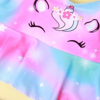 Cute Gradient Color Unicorn Split Swimsuit Kids Swimwear main image 5