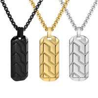 304 Stainless Steel 18K Gold Plated Hip-Hop Retro Indentation Plating Tires main image 2