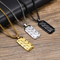 304 Stainless Steel 18K Gold Plated Hip-Hop Retro Indentation Plating Tires main image 10