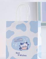 Cartoon Style Cute Animal Cow Pattern Kraft Paper Party Gift Bags sku image 2