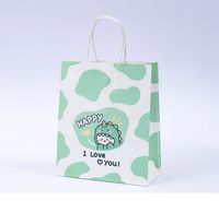 Cartoon Style Cute Animal Cow Pattern Kraft Paper Party Gift Bags sku image 3
