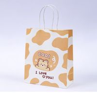 Cartoon Style Cute Animal Cow Pattern Kraft Paper Party Gift Bags sku image 4