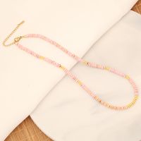 Ethnic Style Simple Style Multicolor Natural Stone Copper 18K Gold Plated Necklace In Bulk sku image 4