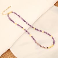 Ethnic Style Simple Style Multicolor Natural Stone Copper 18K Gold Plated Necklace In Bulk main image 8