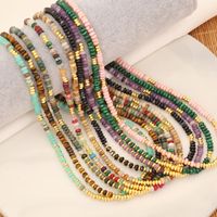 Ethnic Style Simple Style Multicolor Natural Stone Copper 18K Gold Plated Necklace In Bulk main image 1