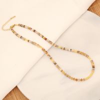 Ethnic Style Simple Style Multicolor Natural Stone Copper 18K Gold Plated Necklace In Bulk sku image 7