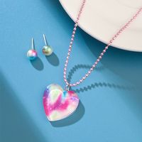 Wholesale Jewelry Cute Star Heart Shape Imitation Pearl Resin Earrings Necklace sku image 1