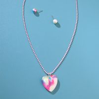 Wholesale Jewelry Cute Star Heart Shape Imitation Pearl Resin Earrings Necklace main image 5