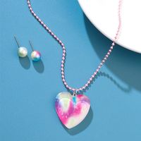 Wholesale Jewelry Cute Star Heart Shape Imitation Pearl Resin Earrings Necklace main image 3