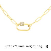 Simple Style Oval Copper 18k Gold Plated Zircon Pendant Necklace In Bulk main image 2
