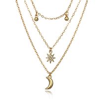 Élégant Dame Vêtement De Rue Star Lune Alliage Placage Incruster Zircon Femmes Collier En Couches sku image 1