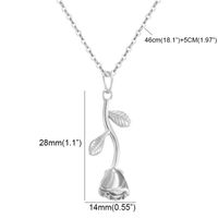 Elegant Lady Flower Titanium Steel Pendant Necklace main image 4