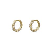 1 Paar Elegant Geometrisch Inlay Kupfer Künstliche Perlen Ohrringe main image 4