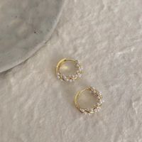 1 Pair Elegant Geometric Inlay Copper Artificial Pearls Earrings sku image 1