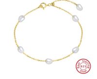 1 Piece Simple Style Geometric Sterling Silver Plating Inlay Pearl Bracelets main image 3