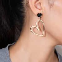 1 Pair Exaggerated Sweet Heart Shape Plating Inlay Stainless Steel Shell Rose Gold Plated Drop Earrings main image 3