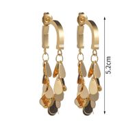 1 Pair Elegant Simple Style Water Droplets Solid Color Plating Square Ear Studs Part 304 Stainless Steel Tassel Part Is Copper Chain 18K Gold Plated Drop Earrings main image 2