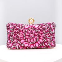 Green Blue Pink Pu Leather Polyester Flower Pillow Shape Evening Bags sku image 9