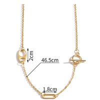 304 Stainless Steel 18K Gold Plated Elegant Simple Style Toggle Plating Solid Color Necklace main image 2