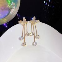 1 Pair Ig Style Korean Style Butterfly Plating Inlay Alloy Zircon Drop Earrings main image 4