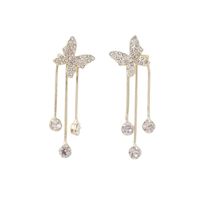 1 Pair Ig Style Korean Style Butterfly Plating Inlay Alloy Zircon Drop Earrings main image 3