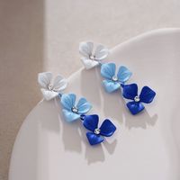 1 Pair Casual Elegant Lady Flower Stoving Varnish Alloy Drop Earrings main image 6