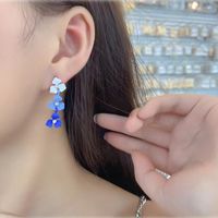 1 Pair Casual Elegant Lady Flower Stoving Varnish Alloy Drop Earrings main image 3