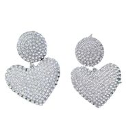 1 Pair Elegant Vintage Style Heart Shape Inlay Alloy Rhinestones Drop Earrings main image 5