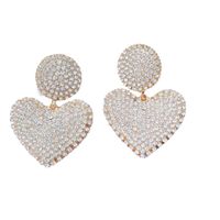 1 Pair Elegant Vintage Style Heart Shape Inlay Alloy Rhinestones Drop Earrings main image 6