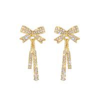 1 Pair Fairy Style Bow Knot Plating Inlay Alloy Zircon Drop Earrings main image 3