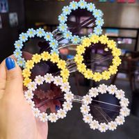 Cute Simple Style Flower Ac Special-shaped Mirror Full Frame Kids Sunglasses main image 3