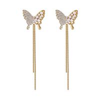 1 Pair Fairy Style Elegant Butterfly Plating Inlay Alloy Artificial Rhinestones Artificial Pearls Drop Earrings main image 3