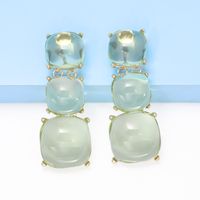 1 Pair Simple Style Geometric Plating Inlay Alloy Resin Drop Earrings main image 5