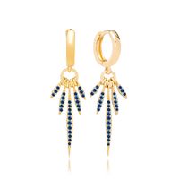 1 Pair Ins Style Geometric Copper Inlay Artificial Gemstones Earrings sku image 5