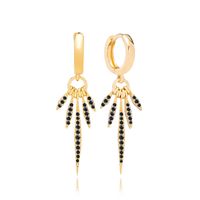 1 Pair Ins Style Geometric Copper Inlay Artificial Gemstones Earrings sku image 3