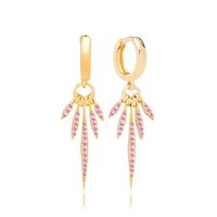 1 Pair Ins Style Geometric Copper Inlay Artificial Gemstones Earrings sku image 8