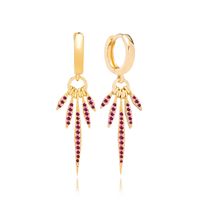 1 Pair Ins Style Geometric Copper Inlay Artificial Gemstones Earrings sku image 7