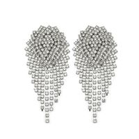 1 Paire Exagéré Brillant Gland Incruster Alliage Diamant Artificiel Boucles D'oreilles main image 2