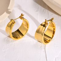 Retro Geometric Titanium Steel Hoop Earrings 1 Pair main image 4