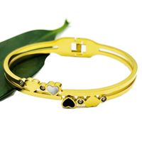 Simple Style Heart Shape Stainless Steel Plating 18k Gold Plated Bangle main image 4