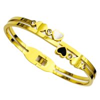 Simple Style Heart Shape Stainless Steel Plating 18k Gold Plated Bangle main image 3