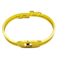 Simple Style Heart Shape Stainless Steel Plating 18k Gold Plated Bangle main image 2