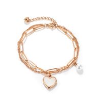 Simple Style Heart Shape Stainless Steel Plating 18k Gold Plated Bangle sku image 3