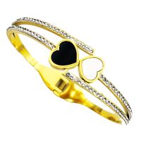 Simple Style Heart Shape Stainless Steel Plating 18k Gold Plated Bangle sku image 6