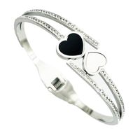 Simple Style Heart Shape Stainless Steel Plating 18k Gold Plated Bangle sku image 4
