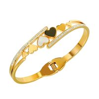 Simple Style Heart Shape Stainless Steel Plating 18k Gold Plated Bangle sku image 8