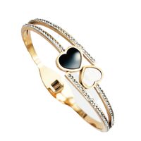 Simple Style Heart Shape Stainless Steel Plating 18k Gold Plated Bangle sku image 7