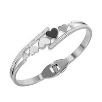Simple Style Heart Shape Stainless Steel Plating 18k Gold Plated Bangle sku image 5