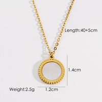 304 Stainless Steel 14K Gold Plated Simple Style Plating Inlay Star Moon Oval Natural Stone Shell Zircon Pendant Necklace sku image 1